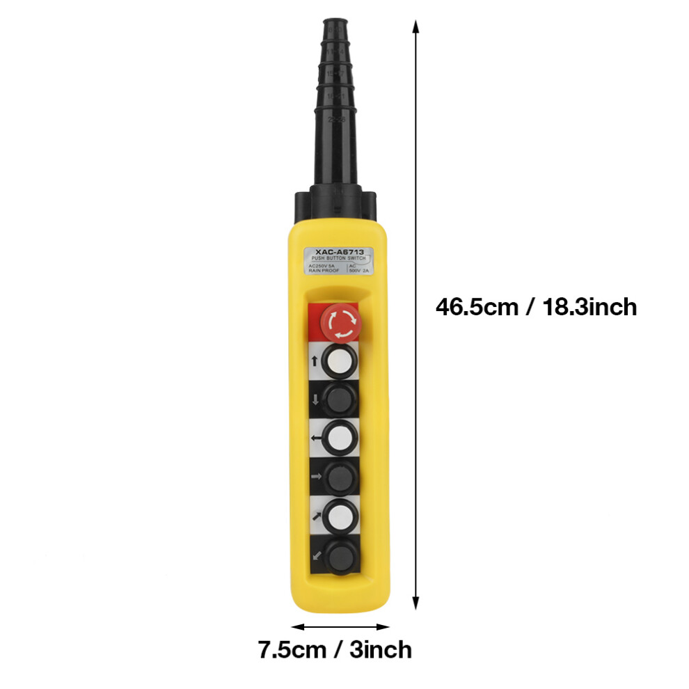 Durable Abs Crane Hoist Control Pendant Rainproof With Emergency Stop 7901382788087