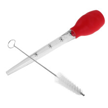 Silicone Turkey Baster with Cleaning Brush for Roasting, Marinating and Easy Oil Extraction