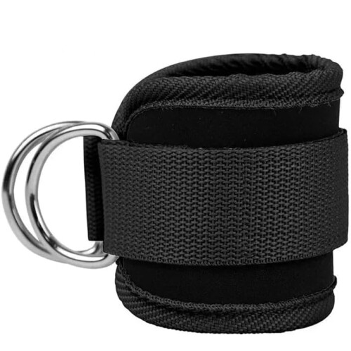 Ankle Straps for Cable Machines Padded Double DRing Cuff for Glute Kickbacks Leg Workouts Black