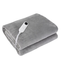 Poaug Heated Blanket 50"x59", 6 Heat Levels, 3H Auto Off, Flannel Electric Blanket - Grey, compatible with room decor