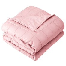 Bare Home 12 lbs Weighted Blanket for Adults and Kids - 48" x 72" - 210tc Twill Cotton, Light Pink