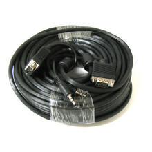 50' FT SVGA Super VGA M Male to Male Cable with 3.5mm Audio for Monitor TV 50FT