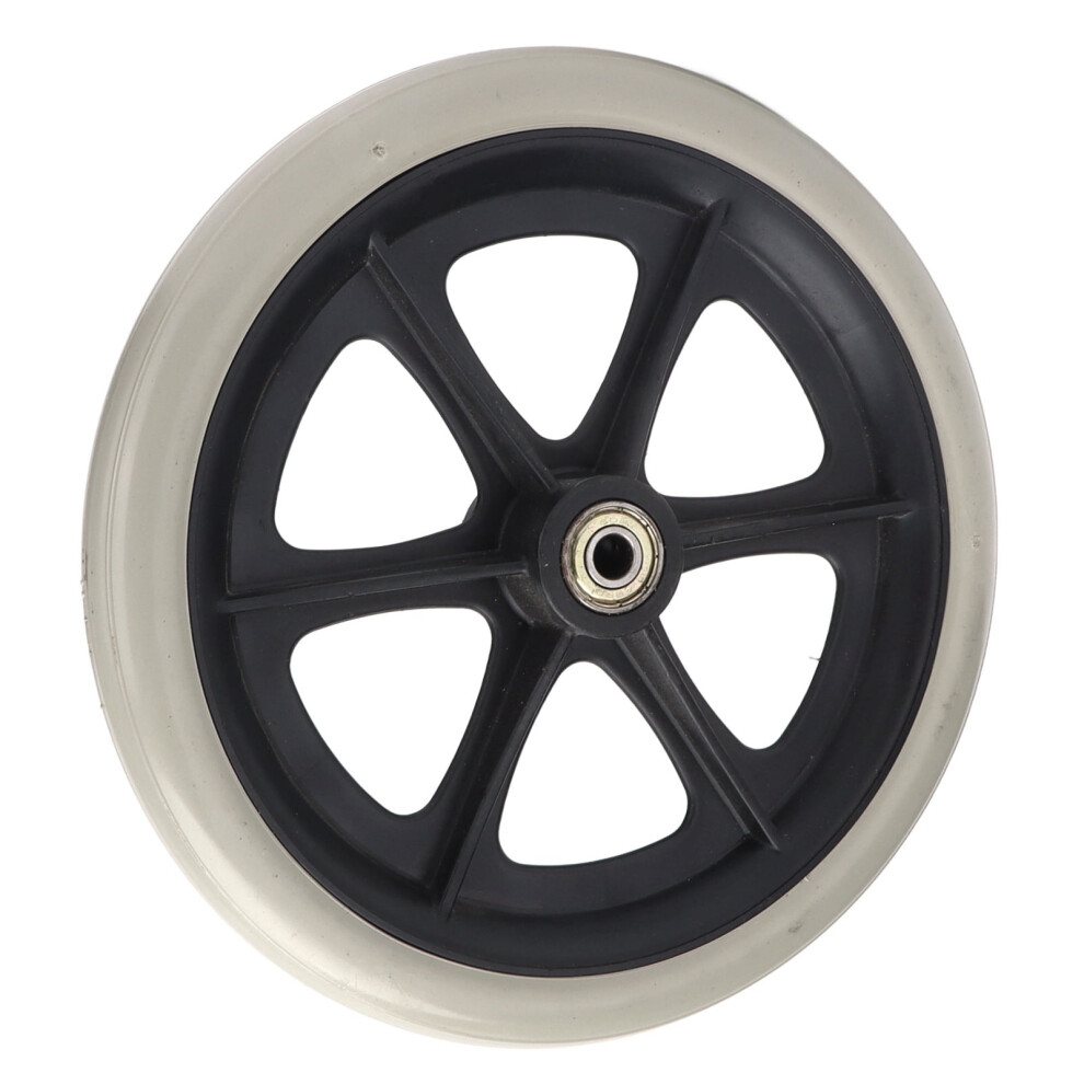 Grey 8In Pu Wheelchair Wheel With Ball Bearing, Skidproof, Thickened Hub, Compatible With Walker, Rollator, Wheelchair, 197Mm Diam