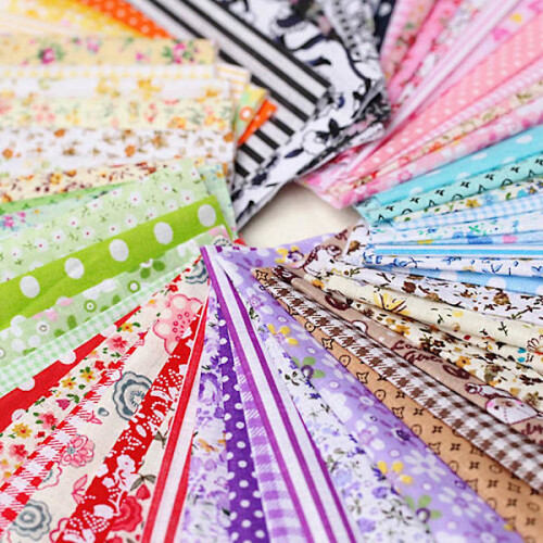 100pcs Diy Assorted Patterns Floral Printed Patchwork Cotton Fabric Cloth Sewing Quilting Fabric 100x100mm