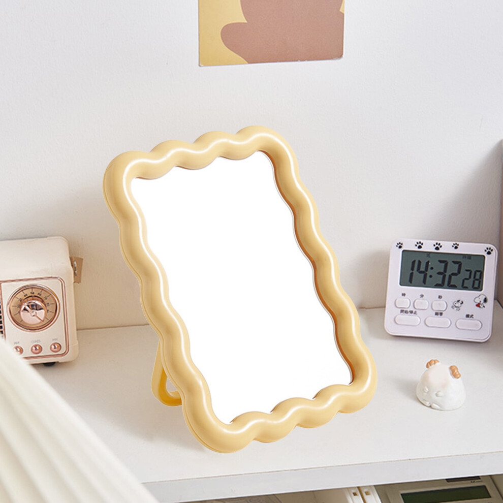 FloHua Christmas Decorations Indoor, Candy Mirror, HD Foldable Wall Mounted & Desktop Makeup Mirror, Dormitory College Style
