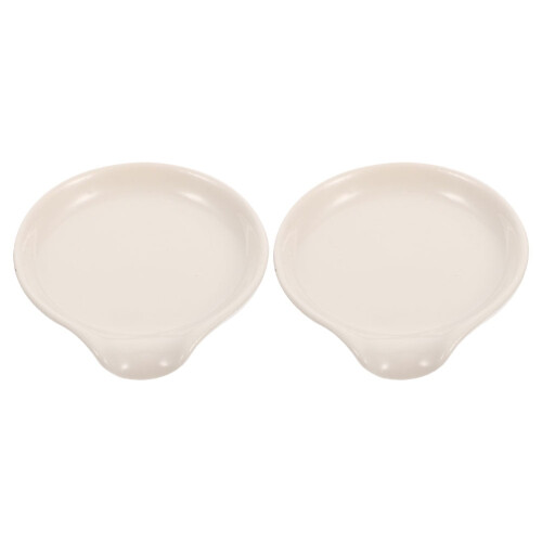 Youliang Ceramic Spoon Rest Set for Kitchen Countertop - White