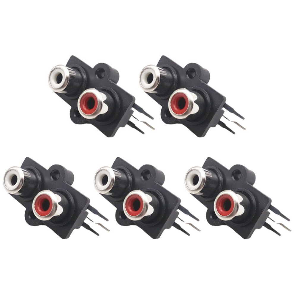 5 Pcs Pcb Mount 2 Position Stereo O Video Rca Female Connector Dropship 9389440252912