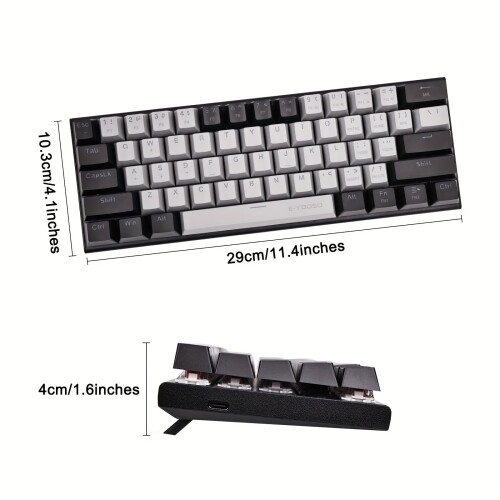 E-YOOSO 60% Mechanical Keyboard: Experience Ultra-Compact Gaming with LED Backlit and Mac/Windows Compatibility! 2