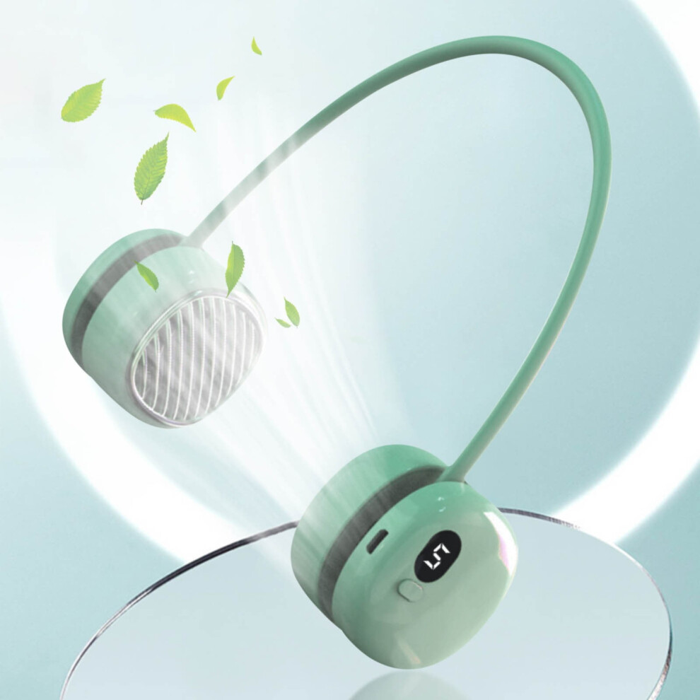Usb Portable Neck Fan Rechargeable, 5-Speed Adjustable, Mute Leafless Fan Compatible With Home Office Outdoors Use 9389440398870