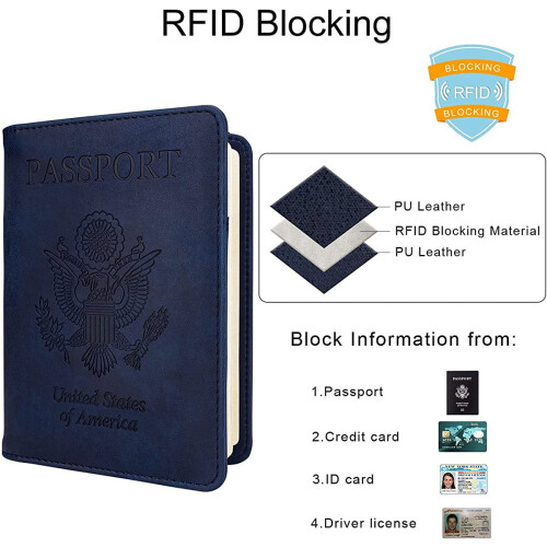 RFID Passport Holder Cover Traveling Passport Case, 2Pack 2