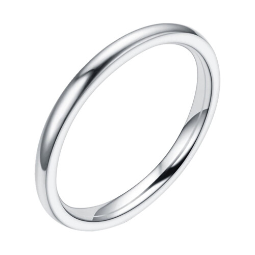 Dengmore Silver Titanium 2mm Wedding Band Thumb/Toe Ring, Size 5