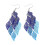 Pnellth 1 Pair Lady Earrings Leaf Shape Long Creative Drop Earrings for Prom Blue 1