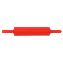Eddwiin Colorful Silicone Rolling Pin Restaurant Homemade Bread Cookie Dough Rolling Tool(Red)