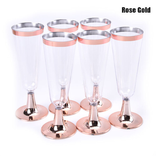 6 pcs/set 150ml disposable red wine glass plastic cup Rose Gold