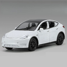 1/32 Tesla Model Y Suv Toy Car Model Diecast Alloy Metal Miniature Sound & Light Pull Back 1:32 Collection Gift For Boy Kids White