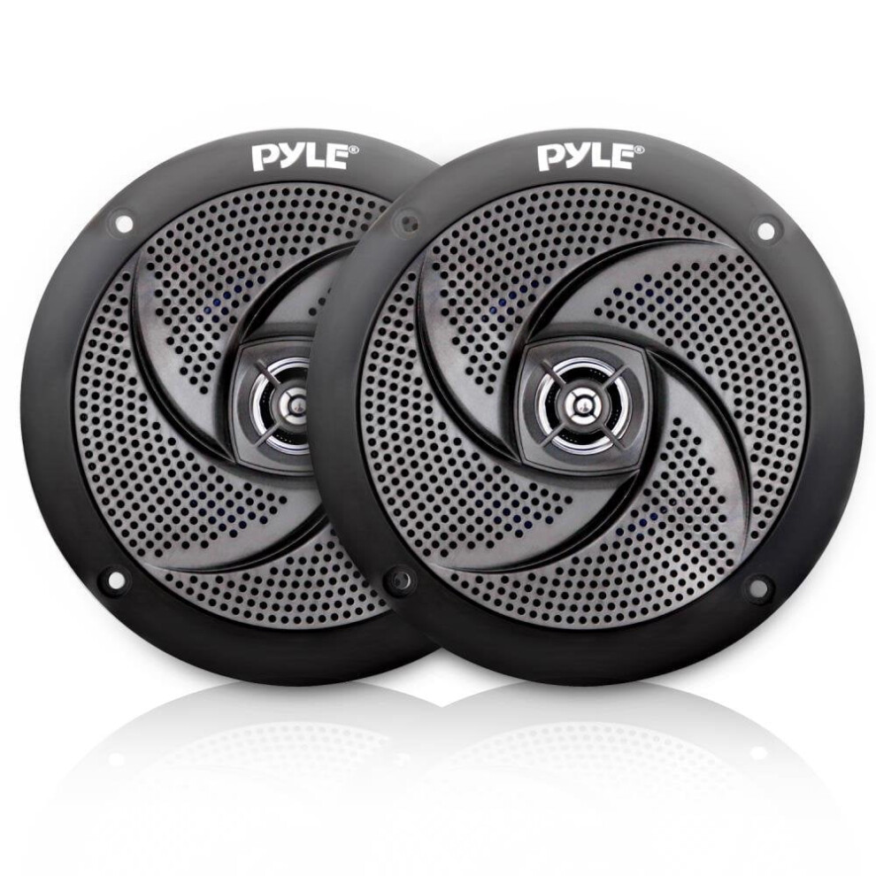Pyle Plmrs5b 5.25 Inch Waterproof Low Profile Marine Speakers, (2 Pack) Black 9389440798625