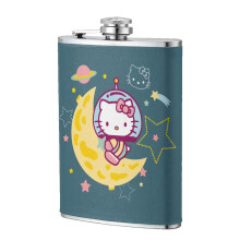 Hello Kitty 8oz Stainless Steel Flask - Compatible with Liquor, Whiskey & Spirits - Spill-proof, Portable, Durable Gift Idea
