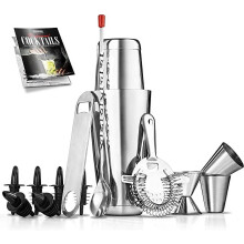 NutriChef Mixology Bartender Cocktail Shaker Set 15 & 30 oz Stainless Steel Mix Drink Shaker Kit