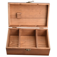 Wooden Sewing Box Organizer with Builtin Pin Cushion for Needle and Tool Storage