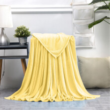 Yellow 70*100CM Faux Blanket, Super Soft Warm Solid Warm Micro Plush Fleece Blanket Throw Rug Sofa Bedding, Cozy & Durable Blanket