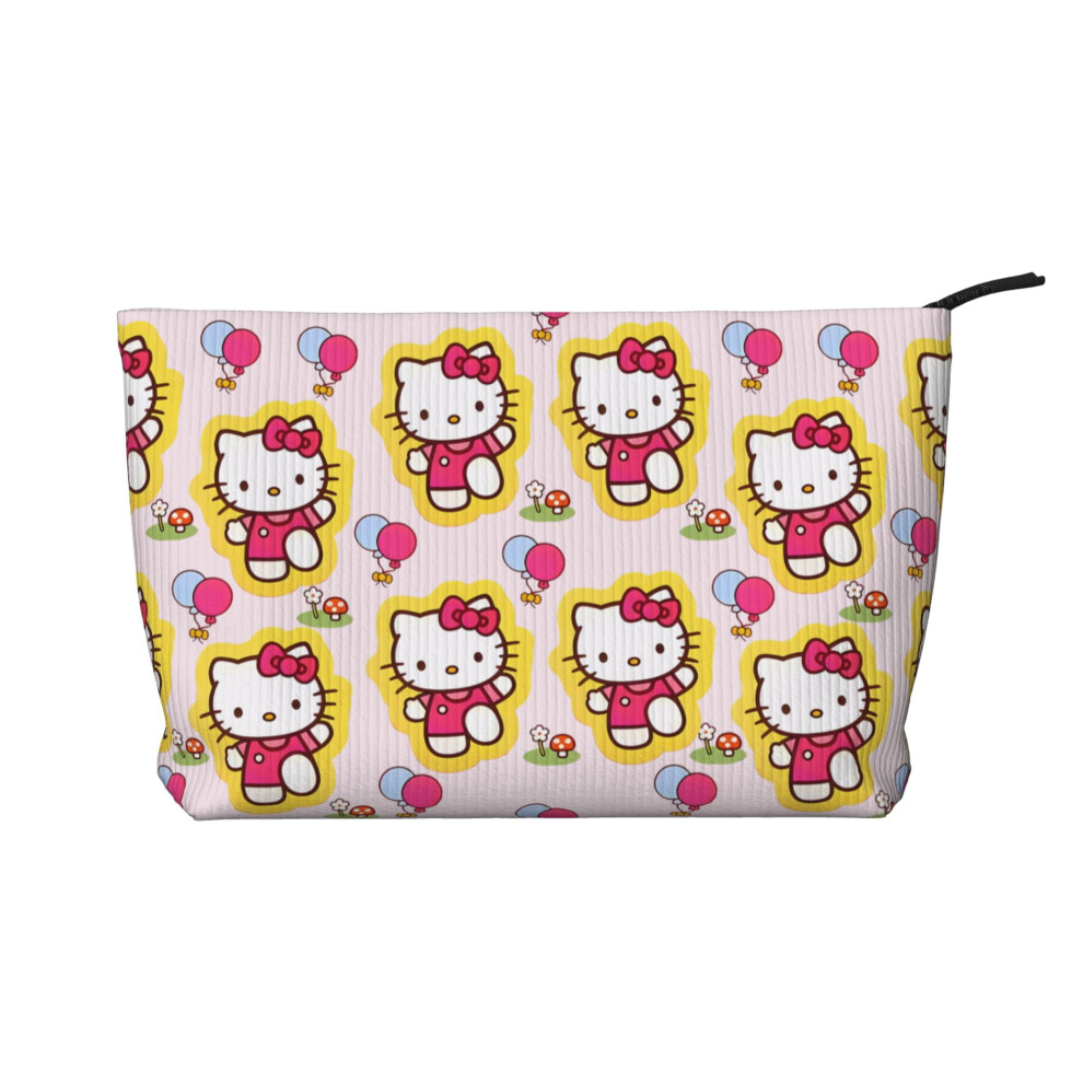 Hello Kitty Corduroy Cosmetic Bag Women's Toiletry Bag Accessories with Zipper Storage Bag Portable Cosmetic Travel Bag