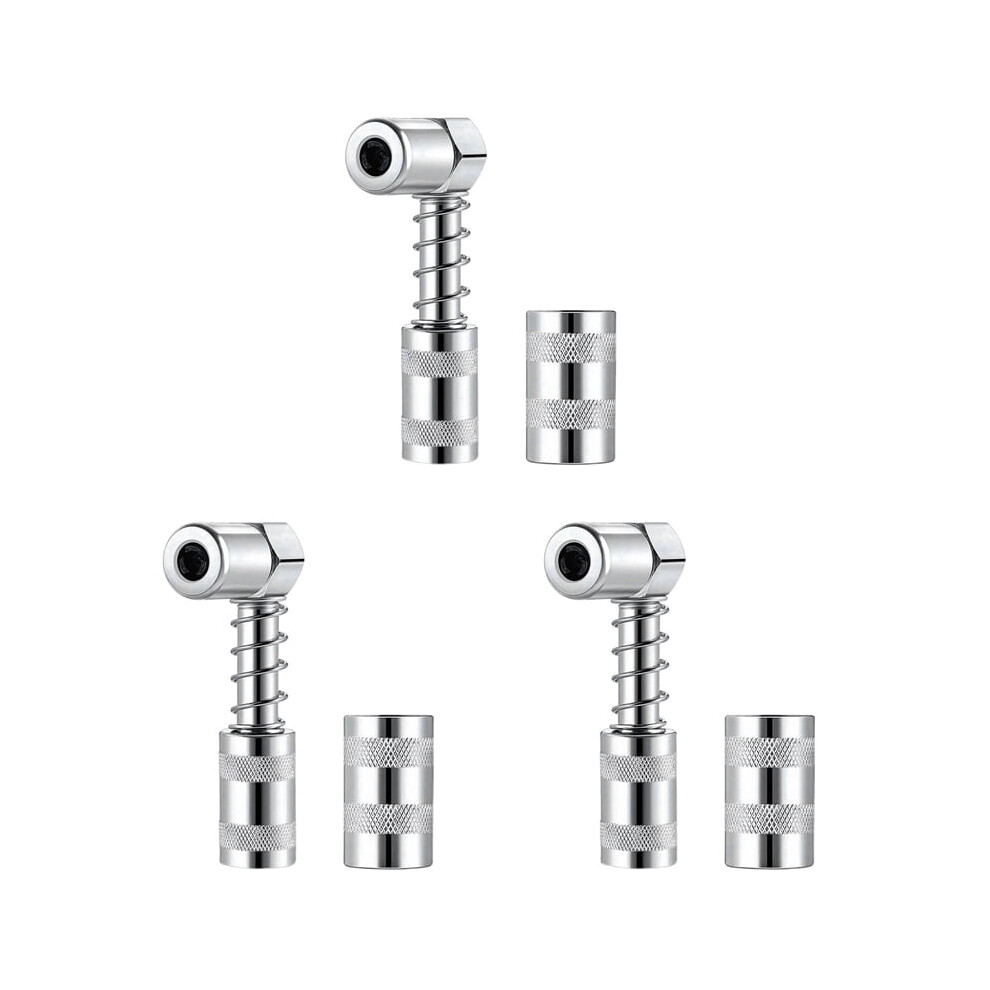 3X Grease Nozzle Adapter Grease - Accessory 90 Degree Grease Coupler Adapter With Sleeve 3 Jaw Angle Grease Tool 9389440851627