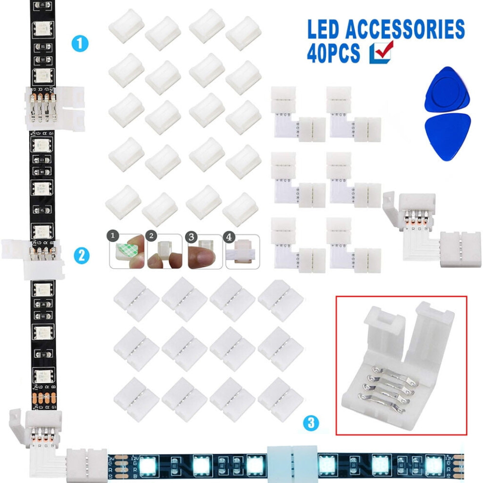 Cyber Monday 2024 Deals: Led Light Strip Connectors Set For Smd 5050 Multicolor 12V-24V - Kitchen Gadgets 9389440852259