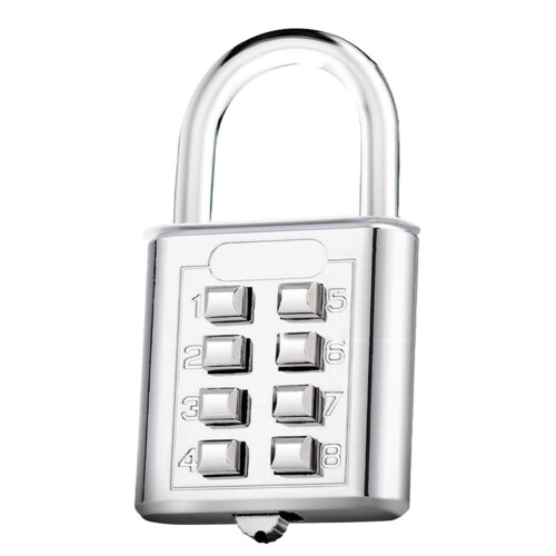8-Digit Combination Padlock, Zinc Alloy Smart Password Lock for Suitcase, Secure and Customizable