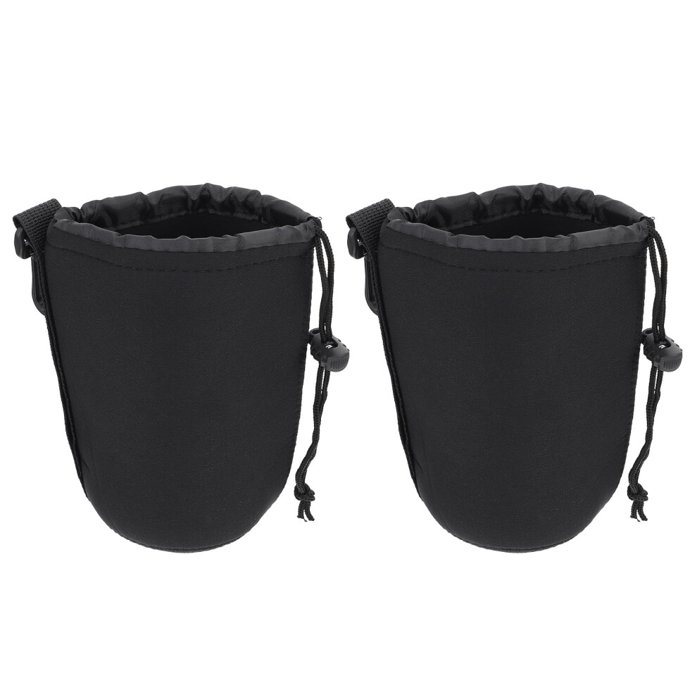 2Pcs Slr Camera Lens Pouch Bag Shockproof Thermal Insulation Protector Size L 9389440573819