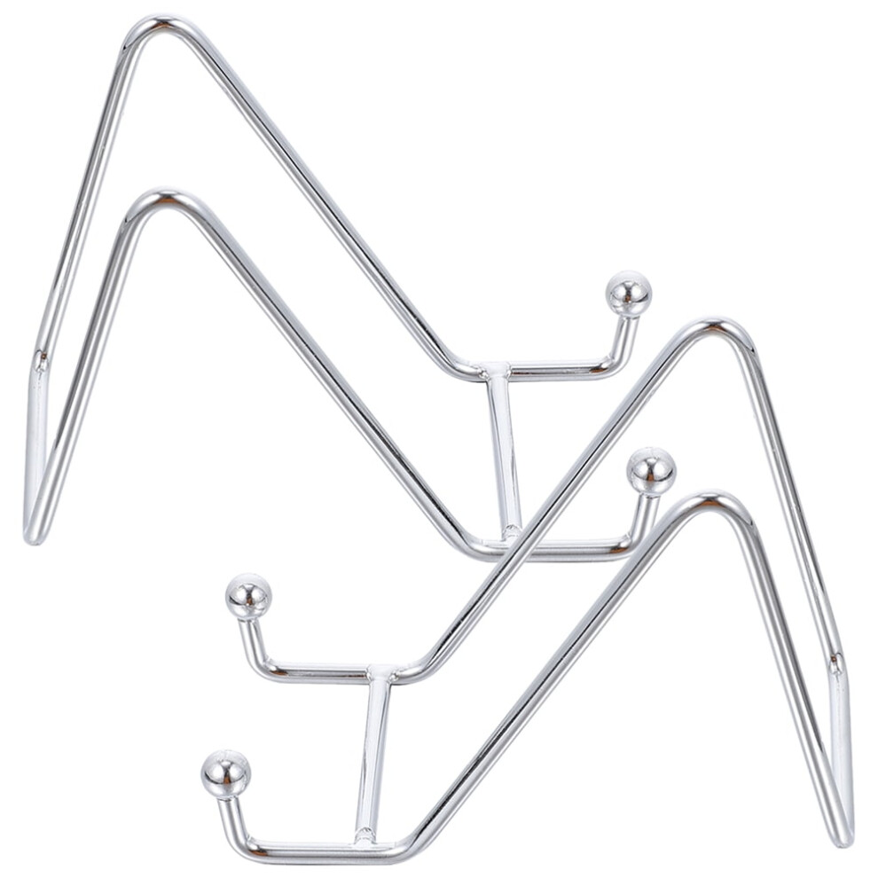 2 Pcs Decorative Craft Stand Picture Display Easel Holder Shelf Cell Phone Wrought Iron Office 9389440573543