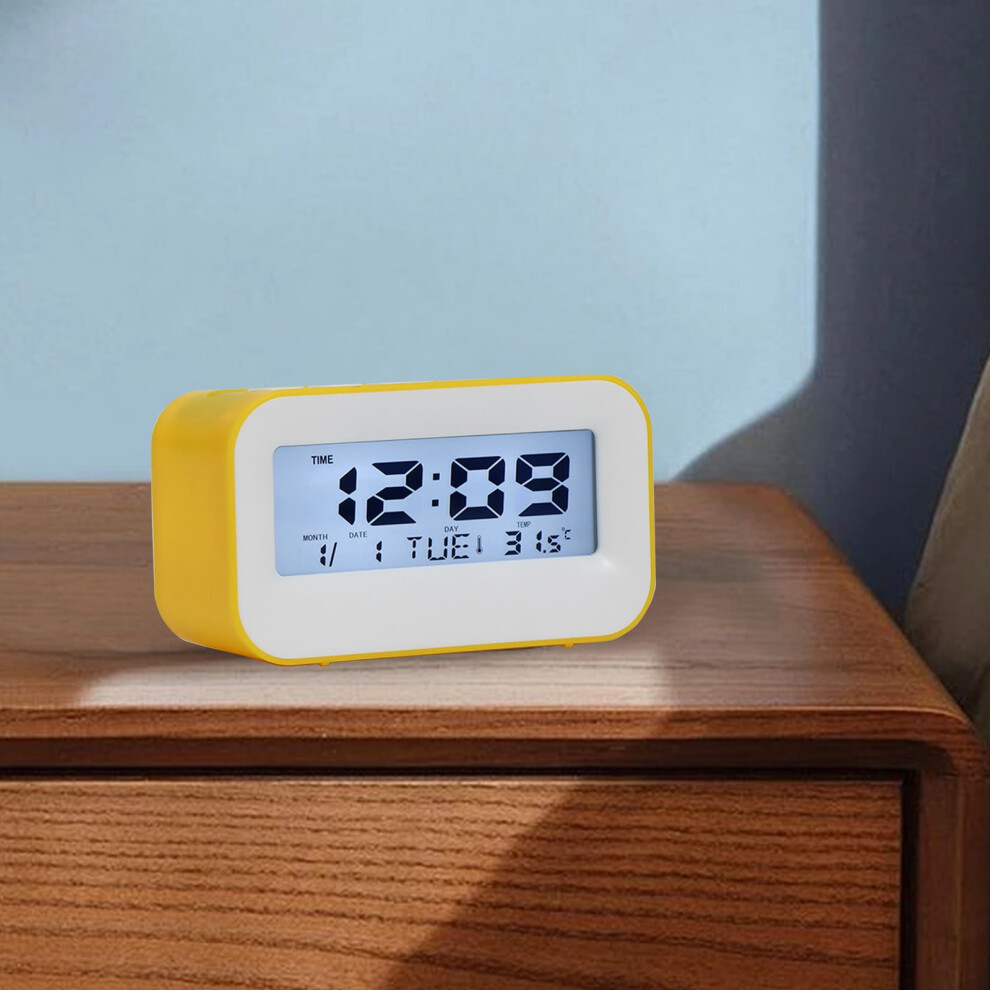Cyber Monday Deals 2024: Viflosae Simple Display Alarm Clock With Backlight, Perpetual Calendar, Compatible With Student Needs, Kids School White