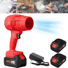 Turbo Jet Blower Car Dryer, Cordless Super Power Air Duster, Portable Leaf Blower with Battery & Charger, for Car, Camping, Outdoor (Red)