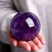 RSAMD 4-7cm Natural Amethyst Crystal Quartz Stone Sphere Reiki Healing Gemstone-45mm
