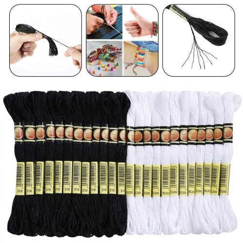 Diy Embroidery Thread Black and White Embroidery Thread Hand Braided Thread 1