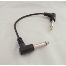 FOR 10pcs 6.35mm 1/4 Mono Male To Male Mono Right Angled Guitar Audio Adapter Cable 20cm