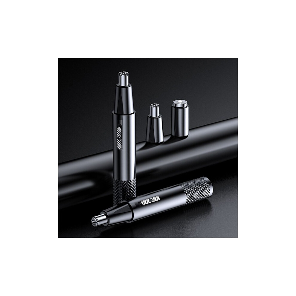 Black Nose Hair Trimmer Shaving Double Cutter Head