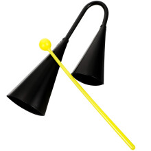 Sexagesimo Drum Cow Bells Metal Double Black Cheering Bell (Small) Cowbell Instrument