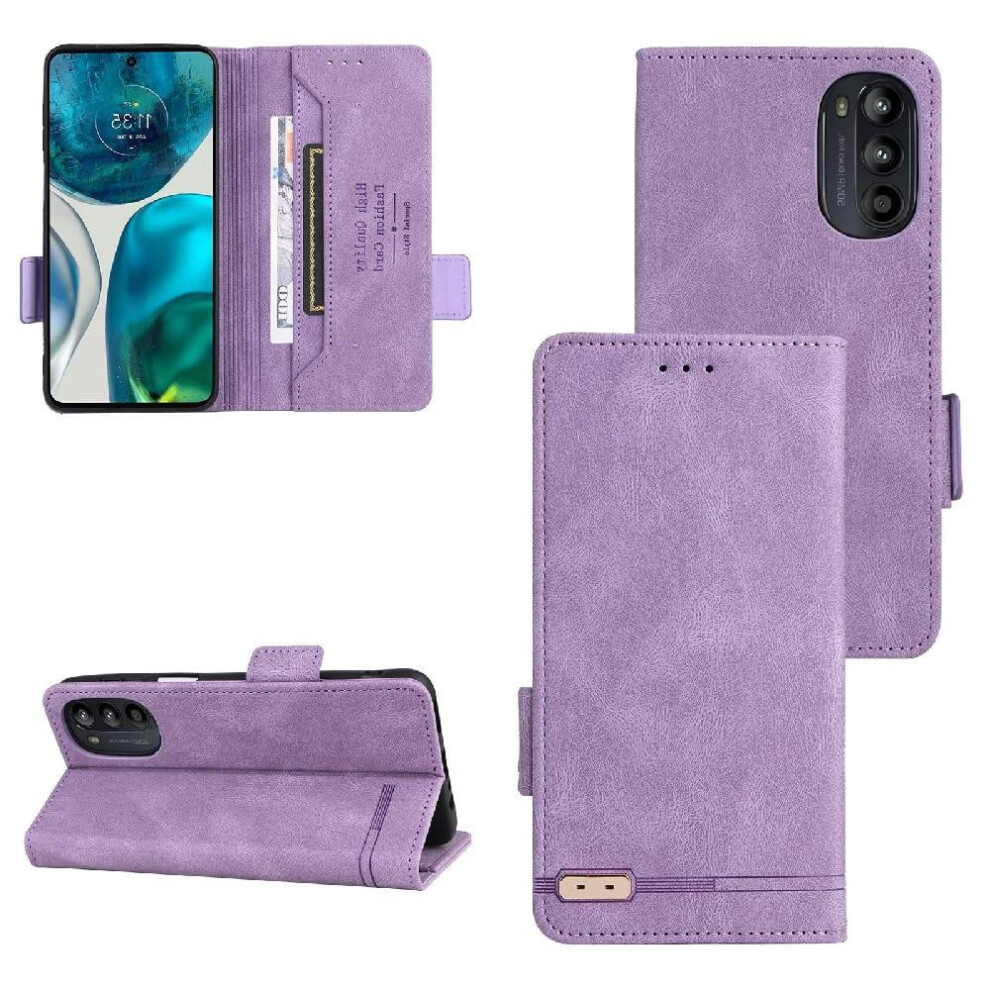 Case For Motorola Moto G52 Leather Folio Flip Case Full Protection Protective Cover With Card Holder Kickstand Card Insertion 9110895384114