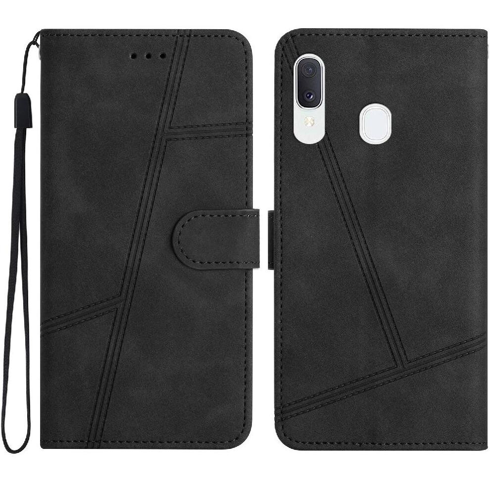 Flip Case For Compatible With Samsung Galaxy A20/A30 Flip Folio Wrist Strap Wallet Pu Leather Card Slots Holder Magnetic Full Protection 9110895383971