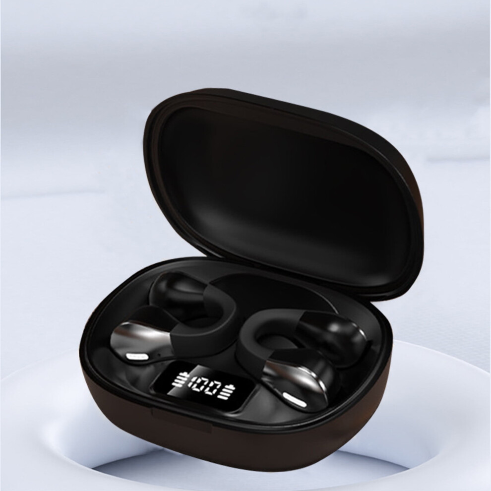 Non-Destructive Bluetooth 5.3 Ear Clip Headphones, Open Ear Skeleton Conduction, Waterproof For Running, Sports, Cycling, Driving 9110895383773