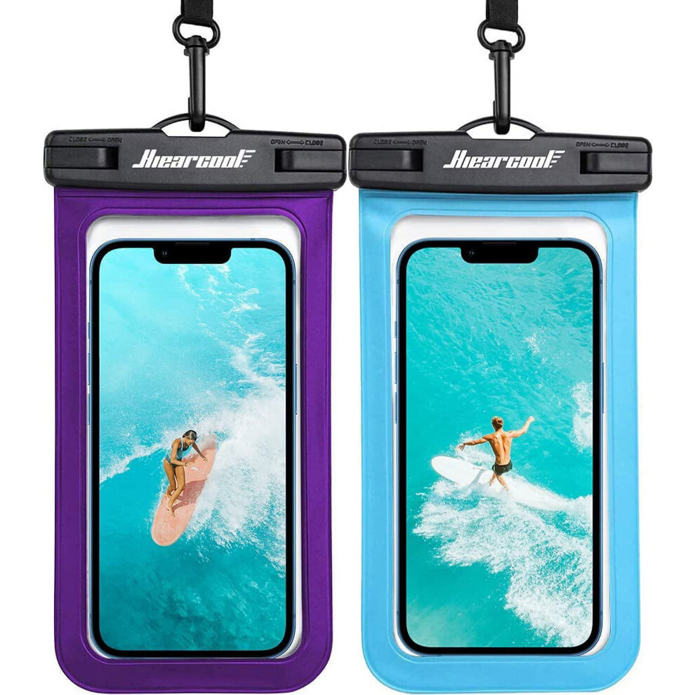 Hiearcool Universal Waterproof Phone Pouch, Dry Bag Compatible With Iphone 15/14/13/12 Pro Max Xs Plus & Samsung Galaxy S22, Ipx8 Case For Beach - 9110895384107