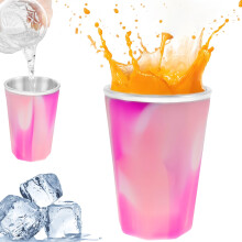 Grusce Wine Freeze Cooling Cup 330ml with Lid, Silicone Freezer Cup for Quick Cooling, Durable & Portable, compatible with wine and drinks, ideal for