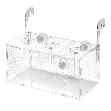 Fish Breeding Box Transparent Acrylic Isolation Hatchery 1/3 Grids with Suction Cups Hooks for Baby Fish 15x15x15cm/30x15x15cm