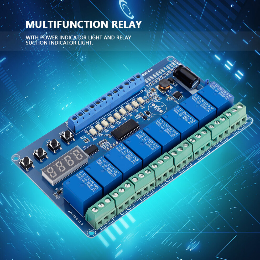 8-36V 8-Channel Multifunction Timing Relay Module With Optocoupler And Led 9471380091918