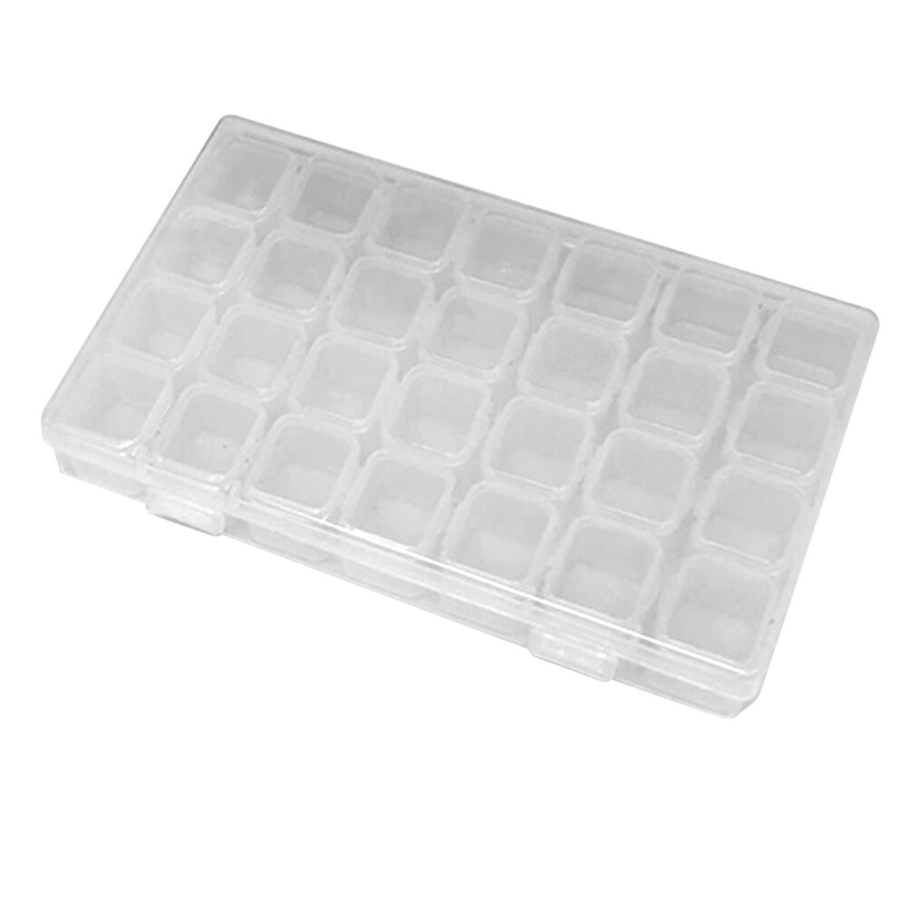 Nail Storage Box 28 Grid Transparent Nail Art Organizer with Durable PP Case and Secure Lid Closure