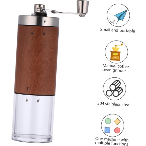 Manual Coffee Grinder with Adjustable Settings Rustless Compact Design for Home and Travel 2
