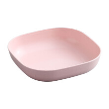 BSGSH Clearance Tableware Storage Square Plate, Pink. Square Bowl Wheat Straw Spaghetti Bowl Lightweight Bowl Party Snack Soup Dessert Rice Plate