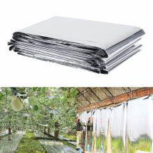 Tebru Silver Reflective Mylar Film 210x 120 cm Garden Greenhouse Covering Foil Sheets, reflective