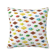 Mario Cartoon Pillowcase Decorative Throw Pillow Covers, For Sofa Home Decor, Choose Happy Seasonal Couch Cushion Case 12"X12"