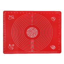 Silicone Kneading Mat 50x40cm with Scale, Red - for Baking, Dough, Fondant Rolling - Compatible with Begine - Clearance Sale